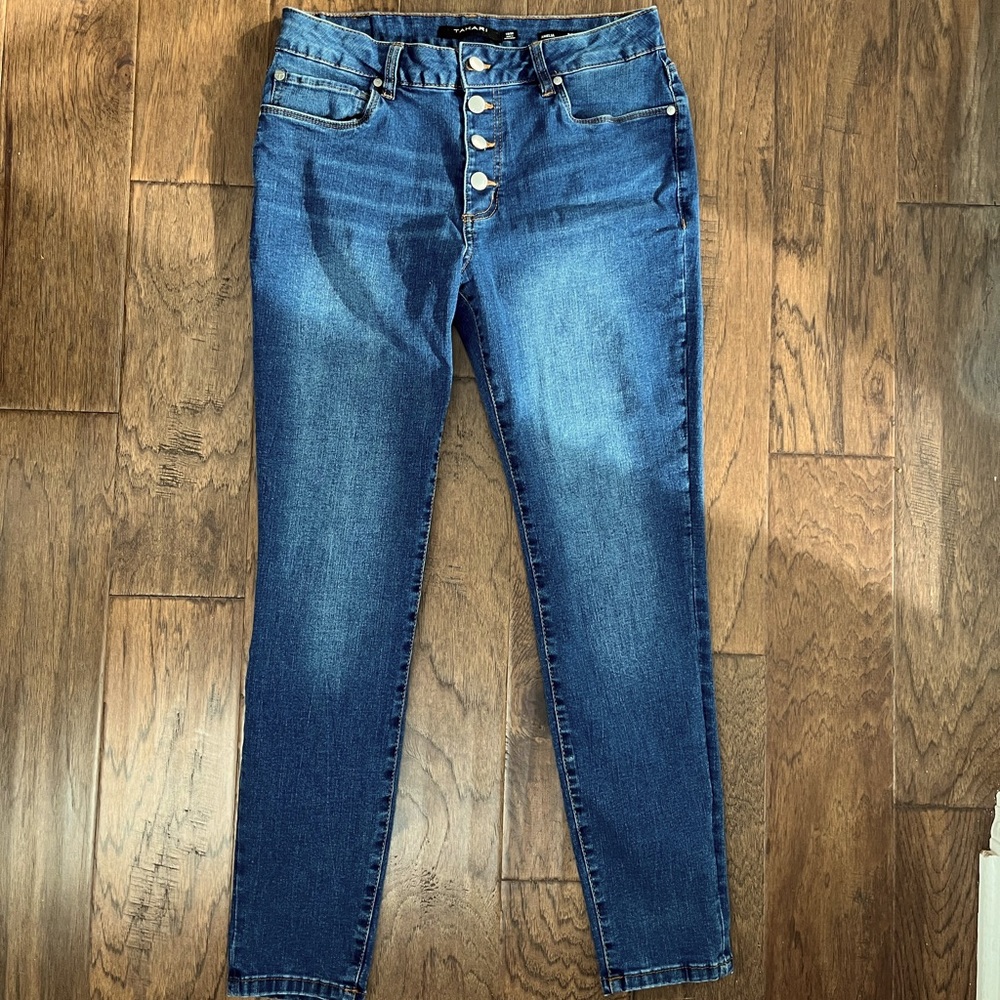 TAHARI Amelia button-fly skinny jeans